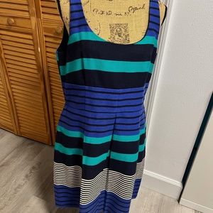 LOFT Scoopneck Striped Dress - Size 14